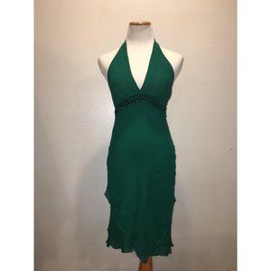 NWT! Hunter Green Chiffon BCBG Halter Dress